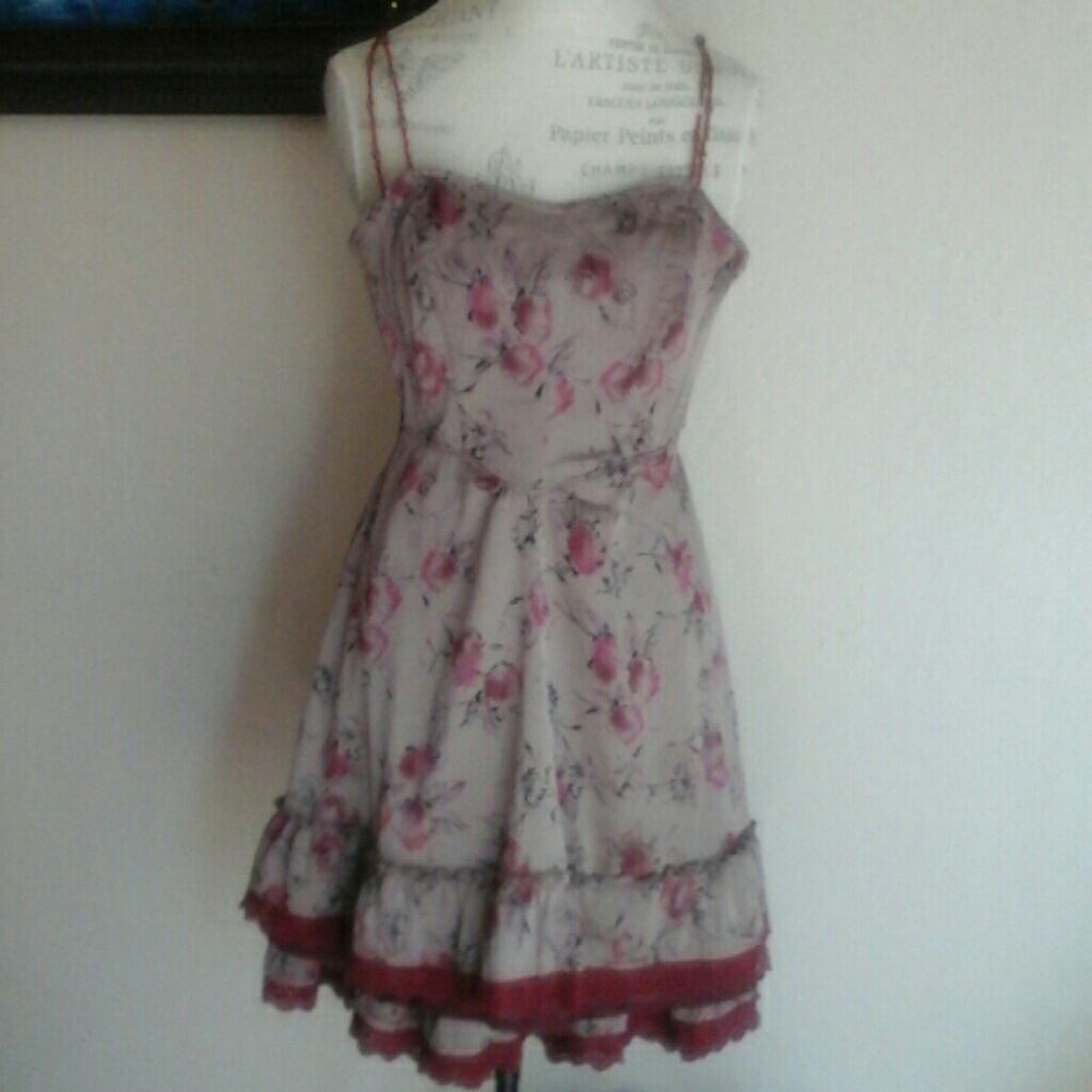 Free People Ruffled Dress w/Pretty Straps